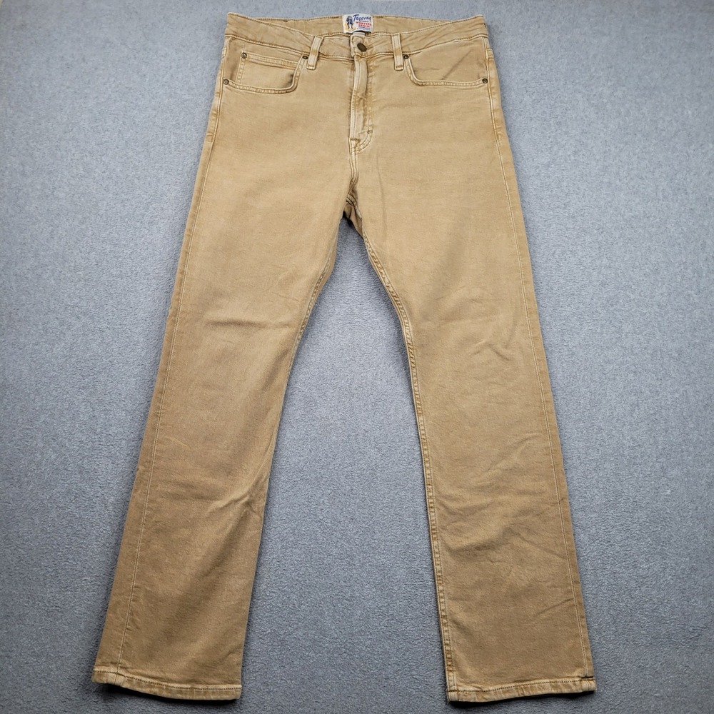 Tecovas Slim Straight Mens Jeans 34x30 Tan Khaki Western Denim TM130059
